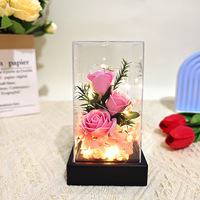 Savon artisanal en forme de rose éternelle, couvercle carré en acrylique, décoration d'intérieur, bouquet pour la Saint-Valentin, la fête des mères, anniversaire, jardin