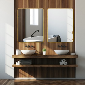 Modern Luxury Rectangle Wall Decorative Mirror Black Metal <b>Framed</b> Hotel Mirror for Living Room Glass Material - Product Image 3