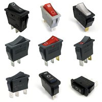 Interrupteur à bascule noir BAOKEZHEN SC792 à 2 broches, 15A 250V, interrupteur d'alimentation avec marquage I/O pour appareils électroménagers et équipements électroniques