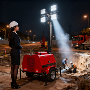 Portable 5.5m Télescopique 4x1000W LED Tour Lumineuse Mobile Aux Halogénures Métalliques IP65 Évalué AC Alimentation Municipale pour Usage Municipal - Product Image 4