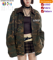 Nouvelle Veste Bomber Femme Style Y2K High Street, Col en Velours Côtelé, Rivets Perles, Effet Délavé, Matelassée et Respirante