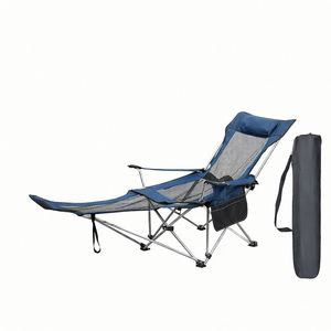 Chaise longue pliante d'extérieur au design moderne, siège portable en métal pour la plage, le camping, le parc, l'école - Product Image 2