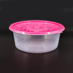 Customized Microwave Safe Container Prepared Dishes 365 Organic Burger Food Bento Box PP Plastic Round Container Bowl with Lid