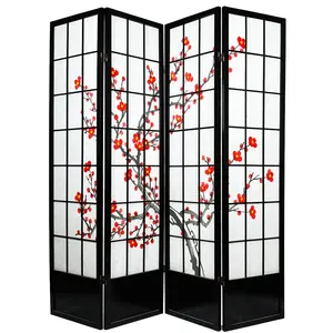 Kirschblüten Shoji Screen 3 Paneele zusammen klappbare Raumteiler-Trennwand