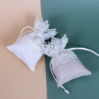Pochette décorative réutilisable en dentelle brodée, durable, pour emballage cadeau, bijoux, remise de diplôme, Ramadan, anniversaire, bonbons