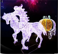 Enchanted LED Pumpkin Carriage-Décoration lumineuse extérieure de conte de fées pour les festivals et les événements
