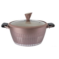 Ensemble de Casseroles à frites avec revêtement en marbre rose, 9 pièces, sans PFOA, haute qualité, antiadhésif