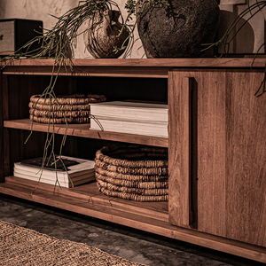 Mueble de TV de Madera Maciza de Teca, Tamaño Personalizable, Diseño Moderno con 5+ Cajones para Sala de Estar y Uso en Hoteles - Product Image 5