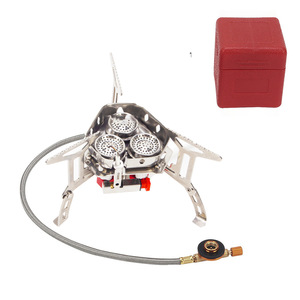 Estufa de Gas <span class=keywords><strong>Butano</strong></span> Portátil de Tres Quemadores de Acero Inoxidable Resistente al Viento para Acampar, Caminar, Viajar por Carretera, Uso en Automóviles, Diseño Plegable - Product Image 6