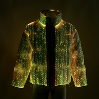 Nouvelle Doudoune Lumineuse et Clignotante Unisexe Style Décontracté en Fibre Optique Motif Sanscrit Hiver 2023