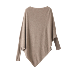 비싼 여자의 긴 느슨한 슬림 핏 캐시미어 스웨터 니트 라운드 넥 전체 소매 숄 케이프 100% 캐시미어 - Product Image 5