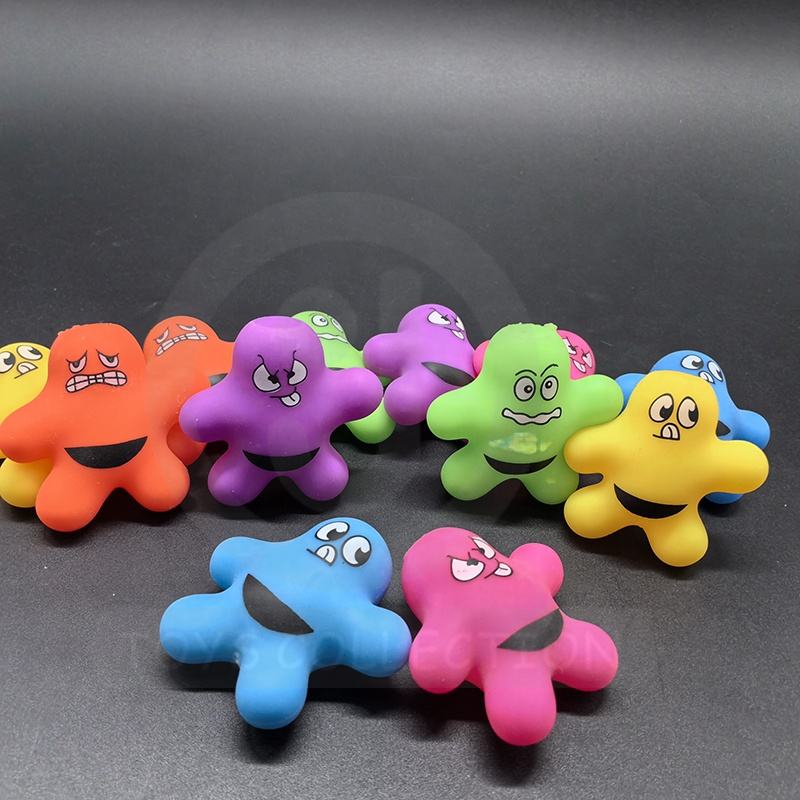 Stretch Toy Emotion Doll Custom Printing Air PVA Stuffing Squeeze Squishy Novelty Stress Toys for 2'' 2.5'' Inch Capsule