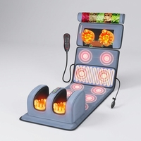 Ganzkörper-Massagematte mit 10 Vibrationspunkten, Nacken-Shiatsu, Heizmassage und Fuß- & Wadenmassage, Taillen-Luftmassage