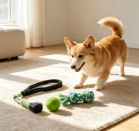 Ensemble de jouets de traction pour chien, mignons, en corde de coton et caoutchouc, jouets à mâcher interactifs, conception avec ancre de porte, pour chiens de taille moyenne, intérieur/extérieur, jeu de la corde