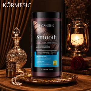 KORMESIC Masque Capillaire Lissant Sans Vapeur Certifié Bpom 1000ml Hydratant Réparateur Cheveux Abîmés Soyeux Anti-Frisottis HALAL Naturel - Product Image 1