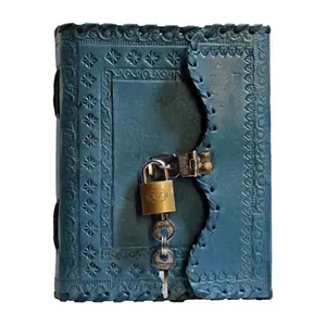 男女皮革日记写诗素描本记录保存笔记本个人回忆录带锁钥匙