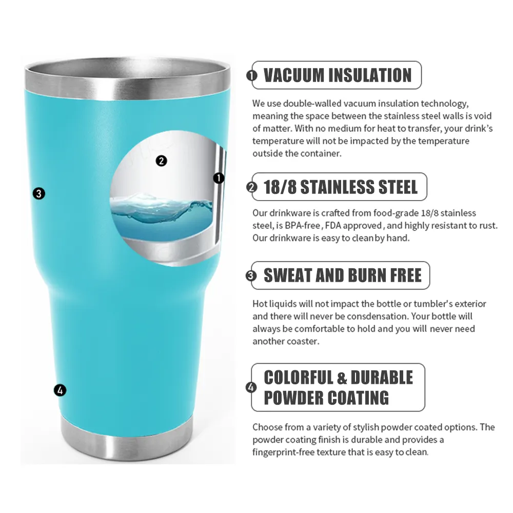 Customized 30oz Stainless Steel vacuum insulated tumbler Cup With Lid