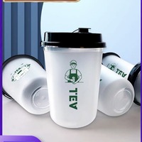 Logo personnalisé 16oz 24oz clair/gel U forme bulle thé gobelets en plastique dessert café dur pp gobelets en plastique avec couvercles
