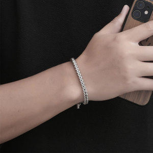 Pulsera de Cadena de Acero Inoxidable para Hombre, Diseño Geométrico Pulido Azul, CE612, Joyería de Regalo - Product Image 4