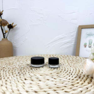 2OZ 3OZ4OZ 5OZ 6OZ Frasco de vidrio negro mate a prueba de niños con tapa negra mate resistente a los niños Frasco de almacenamiento de cáñamo negro escarcha - Product Image 2