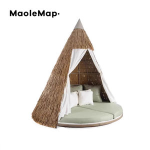 Lit d'extérieur en <span class=keywords><strong>aluminium</strong></span> sièges canapé de <span class=keywords><strong>jardin</strong></span> luxuriant rotin pomme lit <span class=keywords><strong>transat</strong></span> cabana extérieur lits de jour chaise de soleil patio canapé ensemble - Product Image 6