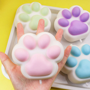Venta al por mayor de Taba Squishy de silicona con forma de pata de gato, diseño de pata de animal Kawaii, personalizable de fábrica, Taba TPR Mochi Squishy, regalo novedoso - Product Image 4