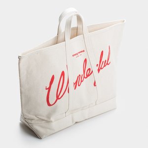 OEM số lượng lớn vải đỏ trắng Tote Túi cotton hữu cơ túi thêm lớn mua sắm túi - Product Image 2