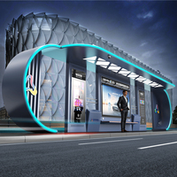 Abri de bus extérieur moderne et intelligent en acier inoxydable avec éclairage LED résistant à l'eau