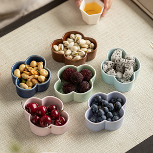 Ceramic <b>Snack</b> <b>Tray</b> With Four Compartments For Fruits And Desserts Porcelain Serving Platter For Living Room Tea Time - Product Image 4