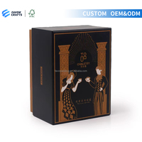 FAVORCRAFTS Boîte cadeau rigide en carton à deux pièces avec couvercle et base, personnalisable haut de gamme, réutilisable, avec impression de logo, pour emballage de thé et boissons