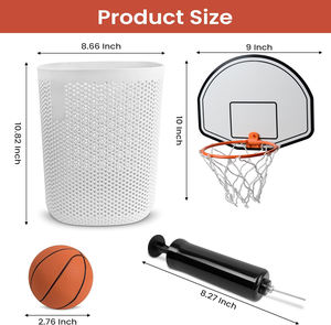 Mini poubelle intérieure portable ensemble de basket-ball avec pince pompe à balle gonflable jouet anti-Stress de bureau en plastique Durable - Product Image 2