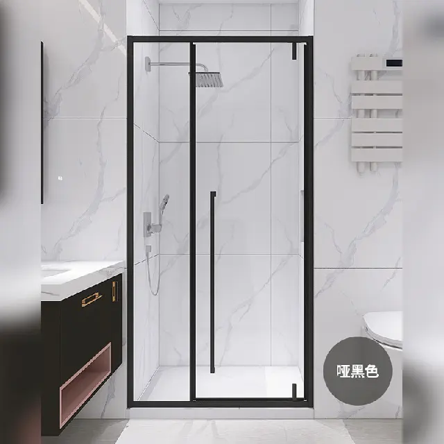 Venta al por mayor de alta calidad Puerta de ducha sin marco Puerta corredera de baño con vidrio templado y marco de acero inoxidable de aluminio