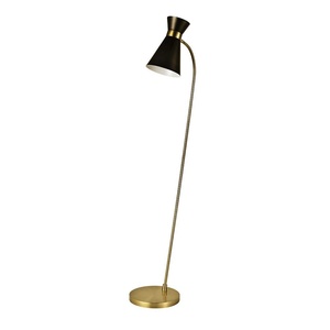 Lampe de sol orientable 1xE27, couleur noire et cuir, dimensions 139x39x25 cm, idéale pour l'éclairage décoratif et fonctionnel en - Product Image 1