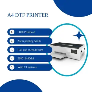 Machine d'impression numérique pour T-shirts et textiles Imprimante à rouleaux DTF A4 avec film thermique pour animaux de compagnie