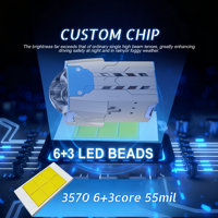 Lensa Modul LED Mini Flat Cut Terbaru 1.5 inci Laser Matrix Hi/Lo 140W/110W Lensa Proyektor Bi LED 1.5 Inci Lampu Depan LED