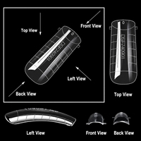 Formes d'extension d'ongles sans papier à application facile, lot de 120 pièces, moules à ongles en gel flexibles réutilisables avec marqueur gradué, pour utilisation avec de la colle