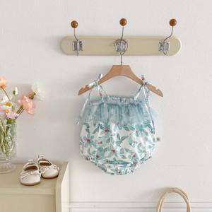 Bébé été nouveau <span class=keywords><strong>maillot</strong></span> <span class=keywords><strong>de</strong></span> <span class=keywords><strong>bain</strong></span> à plat imprimé doux pour les filles gaze col en dentelle <span class=keywords><strong>combinaison</strong></span> à bretelles - Product Image 2