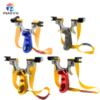 Slingshot en alliage Piaoyu avec viseur laser et bande élastique, quatre couleurs, catapulte durable pour la chasse et le tir en plein air