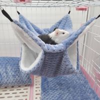 Ensemble de 3 accessoires doux et chauds pour petits animaux : hamac double couche, tunnel, maison et coussin pour petauh, furet, cochon d'Inde