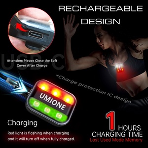 Umione BSCI nhà máy 6 <span class=keywords><strong>LED</strong></span> clip trên an toàn ánh sáng USB-C có thể sạc lại chạy đèn cho RUNNERS với phản xạ - Product Image 4