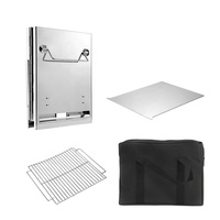 Réchaud de camping portable en acier inoxydable, barbecue extérieur pliable au charbon de bois pour pique-nique - Facile à assembler et à nettoyer, non revêtu, différentes tailles