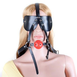 Harnais de retenue en cuir avec trous respirants pour les couples SM Bondage <span class=keywords><strong>Gag</strong></span> Sex Toys - Product Image 1