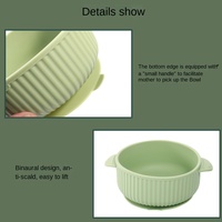 Ensemble de bols en silicone pour bébé avec fourchette et cuillère, base à ventouse puissante, résistant aux chutes, design simple pour l'alimentation des bébés
