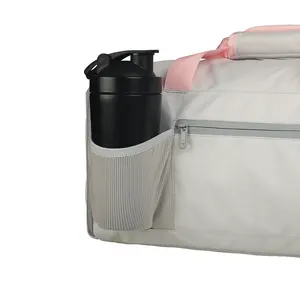 Bolsa de lona de fin de semana personalizada de fábrica, bolsa de lona de gimnasio de equipaje Rosa multifunción impermeable