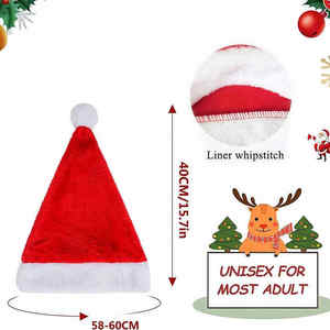 بيع بالجملة قبعات بابا نويل شتوية دافئة من المخمل باللون الأسود والأزرق والأحمر والأخضر، قبعة كريسماس مخصصة مع كرة فرو وشعار مطبوع أو مطرز - Product Image 2