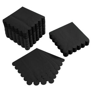 Servilletas de Papel Airlaid Impresas de 2 Capas, Negras, Desechables, de Pulpa de Madera Virgen, Plegadas en 4, Brillantes y Alegres para Uso en Cafeterías - Product Image 4