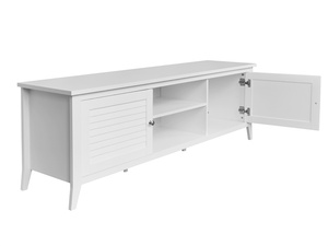 <span class=keywords><strong>Mesa</strong></span> de Televisión de Melamina Blanca con 2 Cajones - Product Image 2