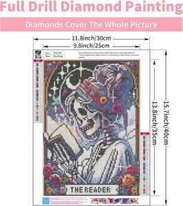 Helloween 5D Squelette Diamant Art Kits pour Adultes Professionnel DIY Décoration Murale Gem Art Dots 30x40cm Imprimé Diamant <span class=keywords><strong>Peinture</strong></span> Ensemble - Product Image 4