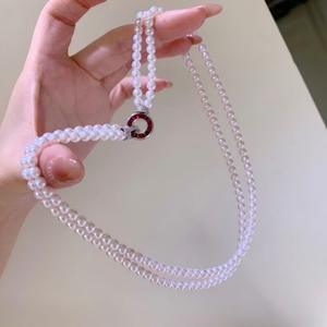 Collar de Oro de 18K Ajustable con Perlas Blancas de 6.5-7MM y Perlas Blancas de 11-15MM con Ligeras Imperfecciones, Categoría de Producto: Collares de Perlas - Product Image 3