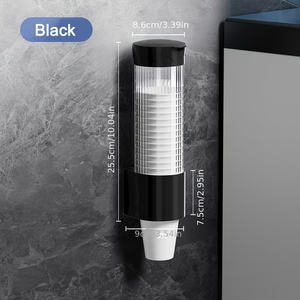 Distributeur mural de gobelets jetables Porte-gobelet automatique en papier sans perçage Porte-gobelet anti-poussière pour distributeur d'eau pour la maison et le bureau - Product Image 5